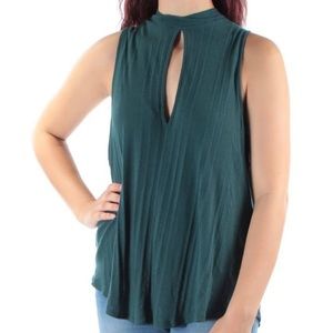 Free People Keyhole green Top Size Large NWT